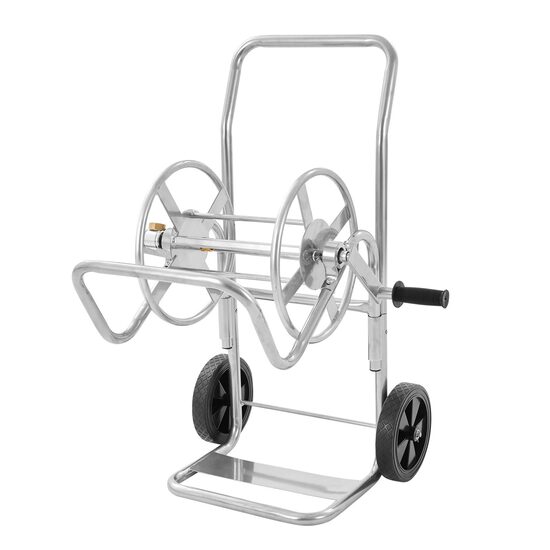 Carucior cu tambur pentru furtun, otel, dimensiune 650 x 500 x 890 mm, maxim 61 m pentru diametru de 5/8 inch