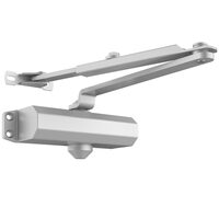 Brat amortizor hidraulic, pentru inchidere usa max 68 kg, Aluminiu, 166 x 60 x 56 mm, Argintiu