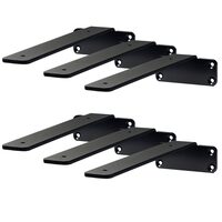 Set 6 suporturi pentru rafturi, 160 x 100 x 45 mm, Otel, Negru, max 72.6 kg, Grosime 5 mm