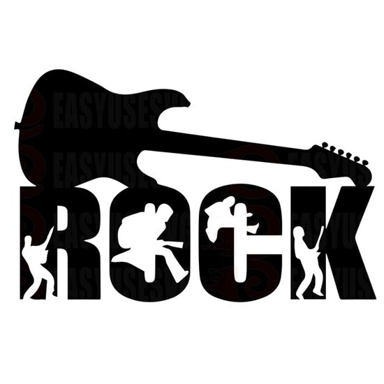 Decoratiune metalica de perete Krodesign KRO-1256 Rock Quitar, lungime 70 cm, negru, grosime 1.5 mm