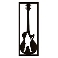 Decoratiune metalica de perete Krodesign KRO-1257 Rock Star Slash, lungime 70 cm, negru, grosime 1.5 mm