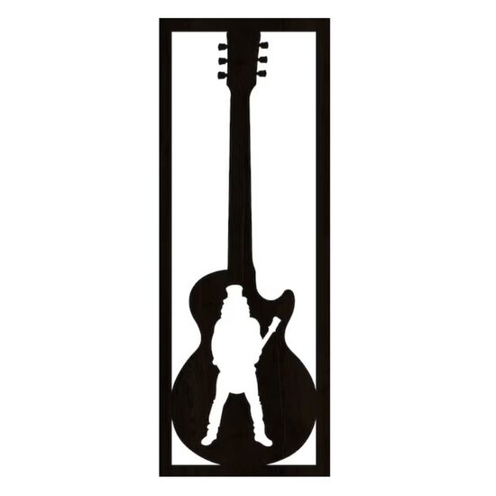 Decoratiune metalica de perete Krodesign KRO-1257 Rock Star Slash, lungime 70 cm, negru, grosime 1.5 mm