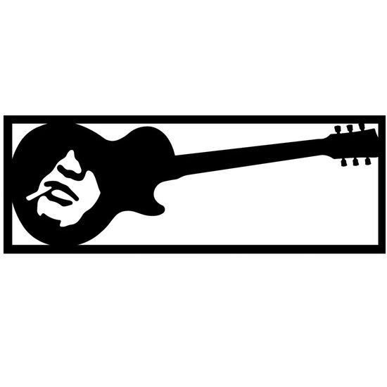 Decoratiune metalica de perete Krodesign KRO-1258 Rock Star Slash, lungime 70 cm, negru, grosime 1.5 mm