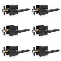 Set 6 manere usa, fara blocare, Reversibila, Silentios, Negru, 160 x 140 x 65 mm