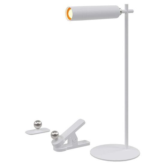 Lamp de birou cu acumulator si suport magnetic, Alb, Metal, 4000K, 300 lm, 130 x 350 mm