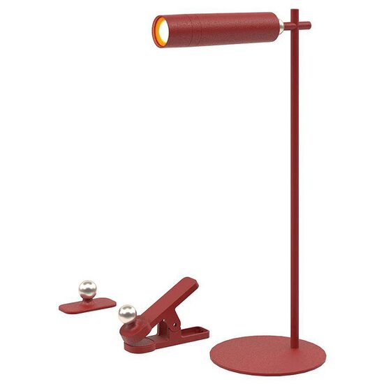 Lamp de birou cu acumulator si suport magnetic, Rosu, Metal, 4000K, 300 lm, 130 x 350 mm