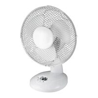 Ventilator de birou, diametru 23 cm, Alb, 2 viteze, 27 x 39 cm