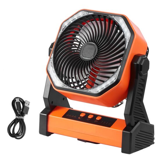 Ventilator portabil 3 in 1, Lumina led, 4 viteze, functie powerbank, Li-Ion, 2 Ah, 219 x 98 x 258 mm, Agatatoare