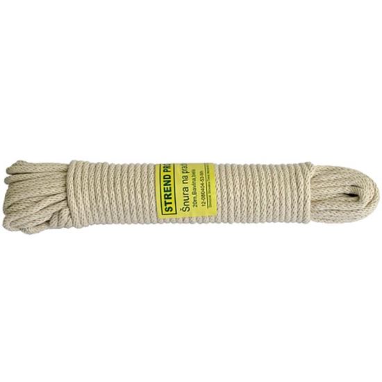 Sfoara pentru rufe Strend Pro Cloth-Line 20 m/4 mm, Bumbac, alba