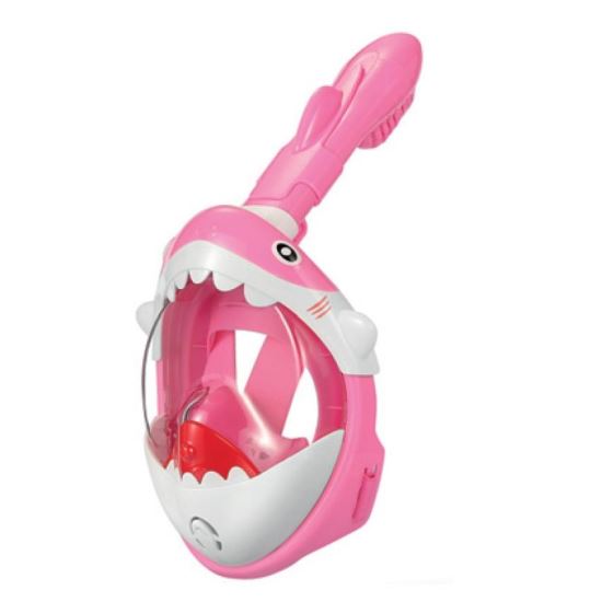 Masca snorkeling pe intreaga fata Strend Pro Shark Pink XS, pentru copii, Roz