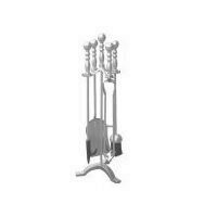 Set stativ 4 unelte pentru semineu, Strend Pro FT53S, 53 cm, Nichel