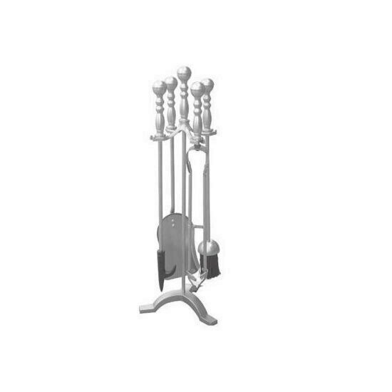 Set stativ 4 unelte pentru semineu, Strend Pro FT53S, 53 cm, Nichel