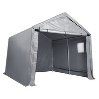 Cort depozitare pentru gradina, 213.4 x 365.8 x 224.3 cm, Gri, Cadru Otel galvanizat 