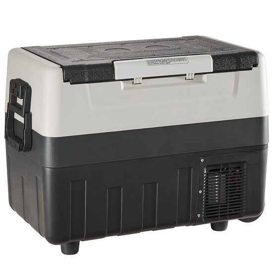 Cutie frigorifica cu compresor 12/24 V DC, 110-240 V AC, capacitate 45 l, -20 ℃ pana la 100 ℃, dimensiune 680 x 360 x 500 mm, panou digital