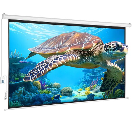 Ecran de proiectie motorizat 100 inch, 4K Ultra HD, 16:9, Material anti-lumina, Telecomanda