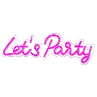 Reclama luminoasa Let’s Party, 41.5x1.6x13.5 cm, alimentare USB, 100 lm