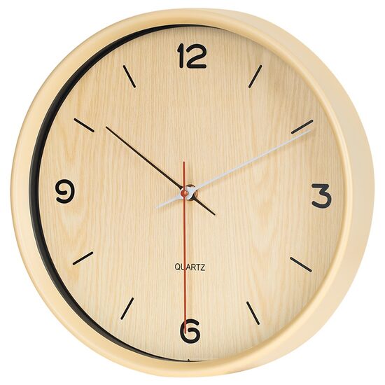 Ceas de perete, mecanism quartz, diametru 30 cm, Maro, 1 x AA