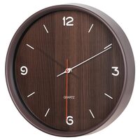 Ceas de perete, mecanism quartz, diametru 30 cm, Maro inchis, 1 x AA