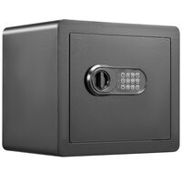 Seif valori, blocare cifru si cheie, 400x300x350 mm, Cutie anti-incendiu, Anti-furt, Alarma