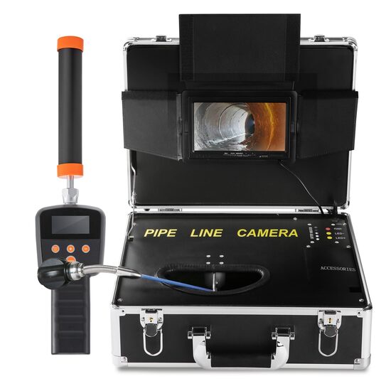 Camera inspectie endoscop cu Locator 512 Hz, Monitor color HD 7”, Lungime 40 m, IP68, 12 x Led, Timp lucru baterie 6 h