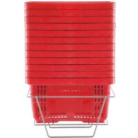 Set 12 cosuri de cumparaturi, capacitate 24 l, Rosu, 425 x 295 x 225 mm