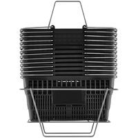 Set 12 cosuri de cumparaturi, capacitate 21 l, Negru, 425 x 305 x 218 mm