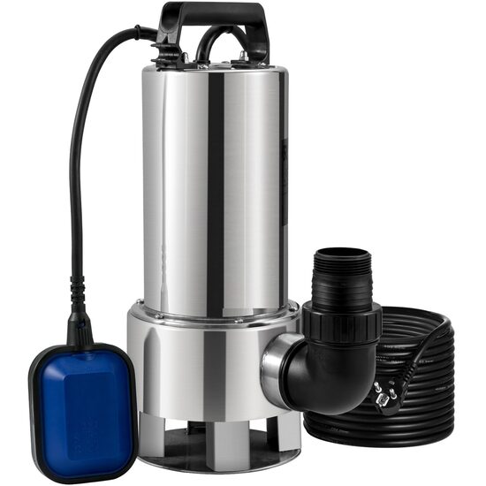 Pompa submersibila cu plutitor, Putere 1300 W, Inox, Debit 20000 l/h, Iesire G1-1/2", Inaltime 11 m, IPX8, Lungime cablu alimentare 10 m