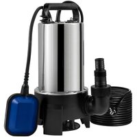 Pompa submersibila cu plutitor, Putere 1100 W, Inox, Debit 20000 l/h, Iesire G1-1/2", Inaltime 9 m, IPX8, Lungime cablu alimentare 10 m
