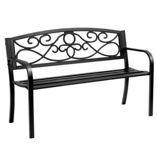 Banca pentru gradina, Metal, 53 x 127 x 82 cm, pentru 3 persoane, max 250 kg