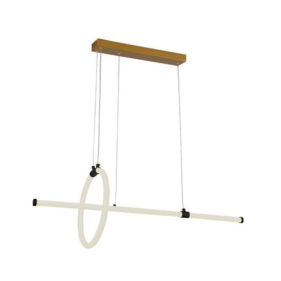 Pendul led 16W, Lumina calda 3000K, dimensiune 860 x 300 mm, Auriu/Negru