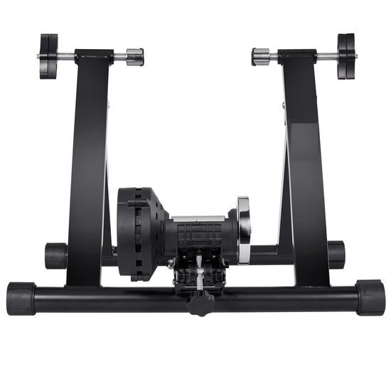 Home trainer magnetic, Cadru din otel, 550 x 470 x 405 mm, roti 26”-29”, Negru, max 120 kg, portabil, 65 dB, motor volant