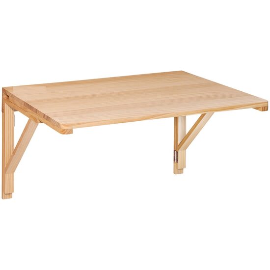 Birou de perete pliabil, 800 x 599 x 438 mm, Lemn pin, Maro, capacitate 45 kg