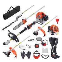 Motocoasa pe benzina 5 in 1, Lama si fir, 8500 rpm, 1.6 CP, Motor in 2 timpi, Ham, Casca, casti