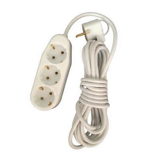 Prelungitor ceramic cu 3 locasuri, lungime 5m, Ipee PC3L5M, 3x1.5 mm, contact de protectie