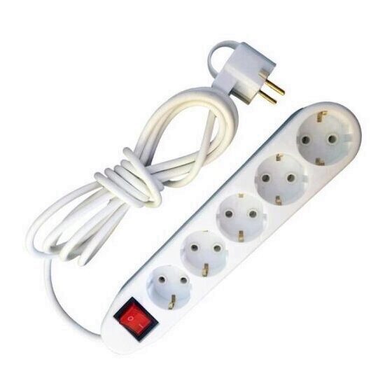 Prelungitor ceramic cu intrerupator, 5 locasuri, lungime 5m, Ipee PC5L5MI, 3x1.5 mm, contact de protectie