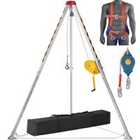 Trepied de salvare si lucru, pentru protectia muncii in canalizari si reabilitari, Capacitate vertical 180 kg, Lungime 30 m, Ham si troliu