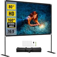 Ecran de proiectie 80 inch, 4K Ultra HD, 16:9, Portabil, Material anti-lumina, vizionare fata/spate, Unghi de vizualizare 160 de grade