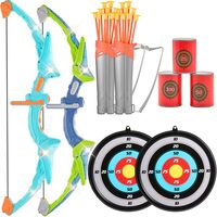 Set 2 x arc, 20 x sageti si 2 x tinta, 2 x tolba, 3 x cani, Lumini led