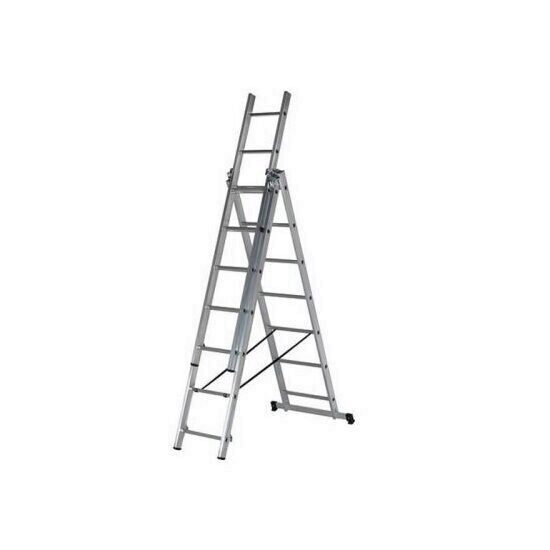 Scara aluminiu 3 tronsoane, 7 trepte, Strend Pro Classik CLT3-7, inaltime 4 m