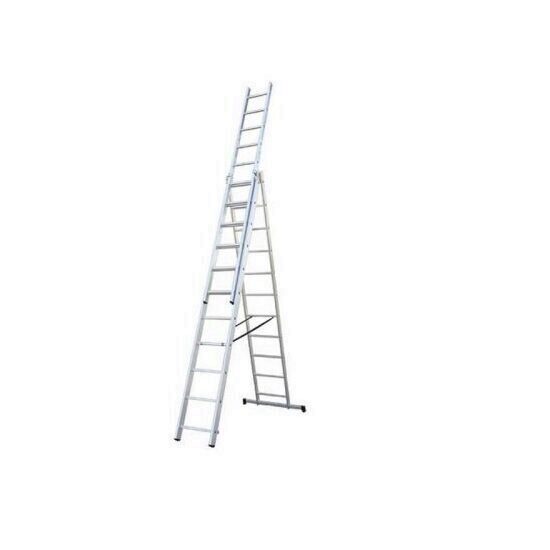 Scara aluminiu 3 tronsoane, 11 trepte, Strend Pro Classik CLT3-11, inaltime 6.5 m