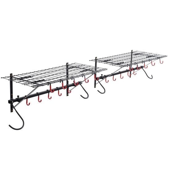 Set 2 suporturi depozitare 4 biciclete, 2 x rafturi, max 226.8 kg, dimensiune 1600 x 390 x 330 mm