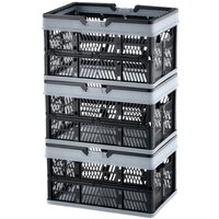 Set 3 cosuri pliabile pentru cumparaturi, 25 l, dimensiune 450 x 315 x 240 mm