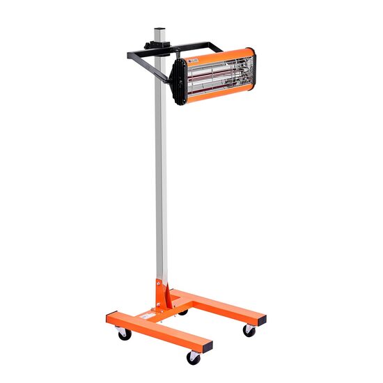 Lampa cu infrarosu pentru uscare vopsea, 1500 W, suprafata coacere 0.32 mp, Inaltime reglabila 300-1500 mm, stativ, 4 x roti