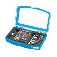 Set profesional biti si chei tubulare, Fervi 0404, 1/4", 35 buc.