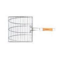 Gratar pentru peste Strend Pro BBQ 37C, 275x280 mm, crom si coada lemn