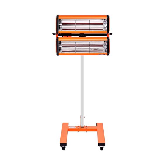 Lampa dubla cu infrarosu, stativ, pentru uscare vopsea, 2200 W, suprafata coacere 0.48 mp, 4 x roti, Cronometru