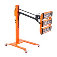 Lampa tripla cu infrarosu, stativ, pentru uscare vopsea, 3300 W, suprafata coacere 0.8 mp, 4 x roti, Cronometru, Inaltime reglabila hidraulica 200-2400 mm