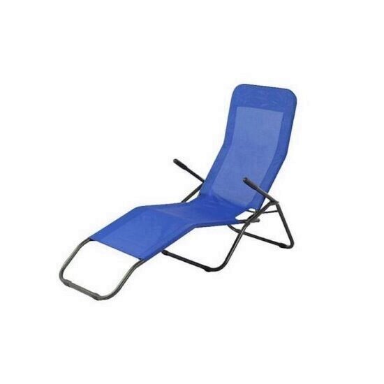 Sezlong plaja Strend Pro Jamaica, albastru, 140x60x96 cm