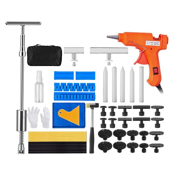 Kit pentru reparatie caroserie fara vopsire, 52 elemente, pistol silicon