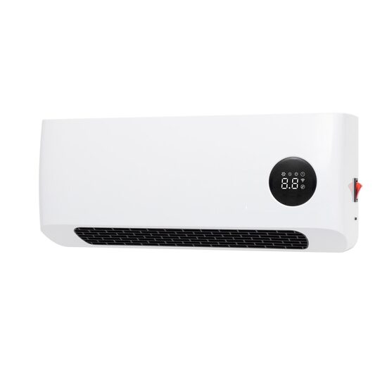 Aeroterma Smart de perete, 2 trepte de incalzire 1000 / 2000 W, Termostat, Temporizator, 42.8 x 17.5 x 11.6 cm, Telecomanda